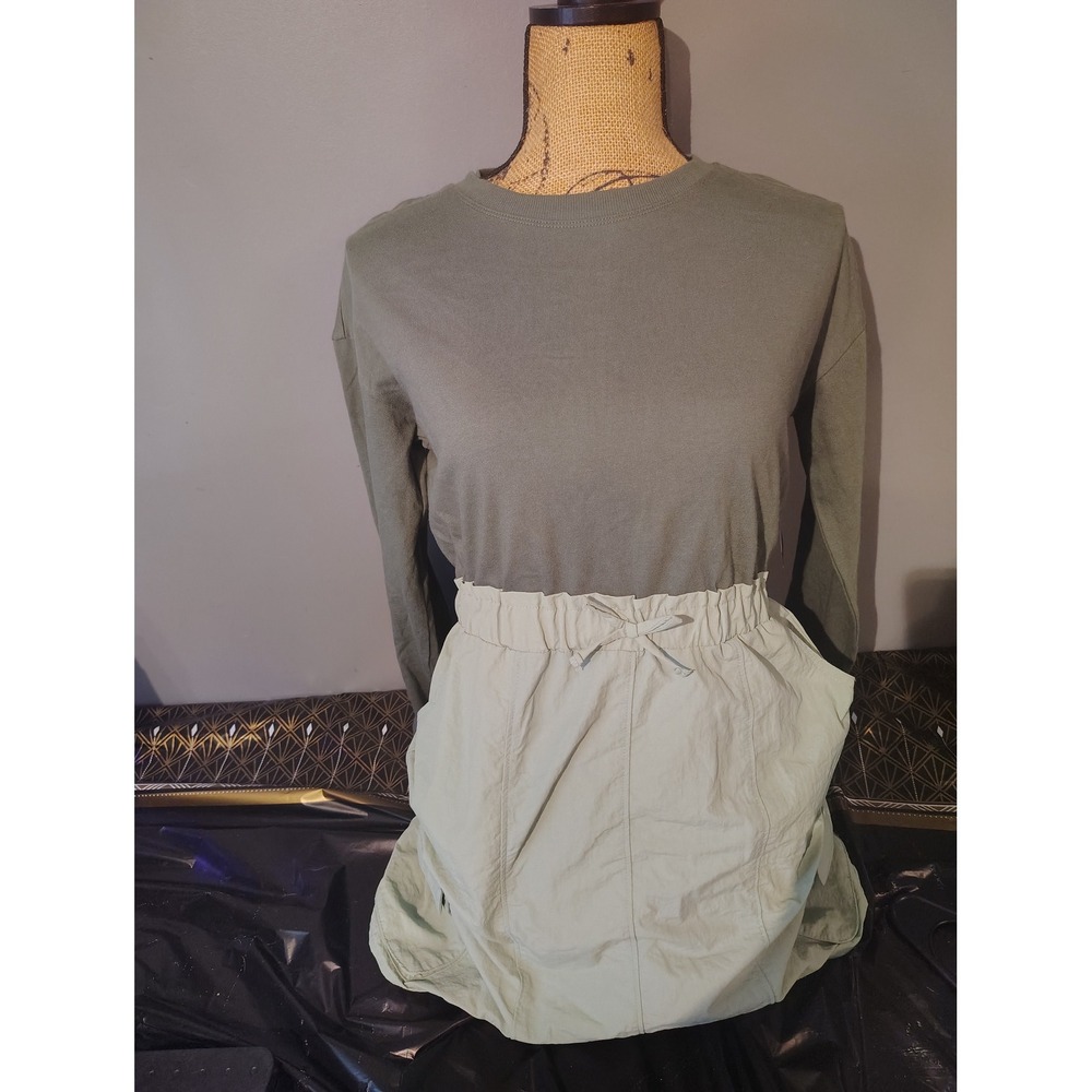 Magellan Outdoors Girls Adventure Cargo Dress Bronze Green Mistletoe NWT L 12-14